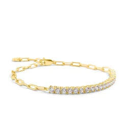 Schmuckladen AMOONIC Armband "Mixed" mit Zirkonia Steinen & gravierbaren Herzanhäng^ Schmuck