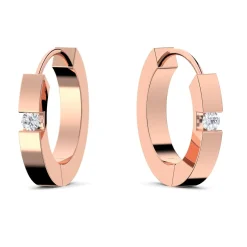 Schmuckladen AMOONIC Creolen "Twinkle" kleine Kreolen zum aufklappen mit 2 Zirkonia^ Creolen|Schmuck