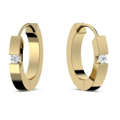 Schmuckladen AMOONIC Creolen "Twinkle" kleine Kreolen zum aufklappen mit 2 Zirkonia^ Creolen|Schmuck