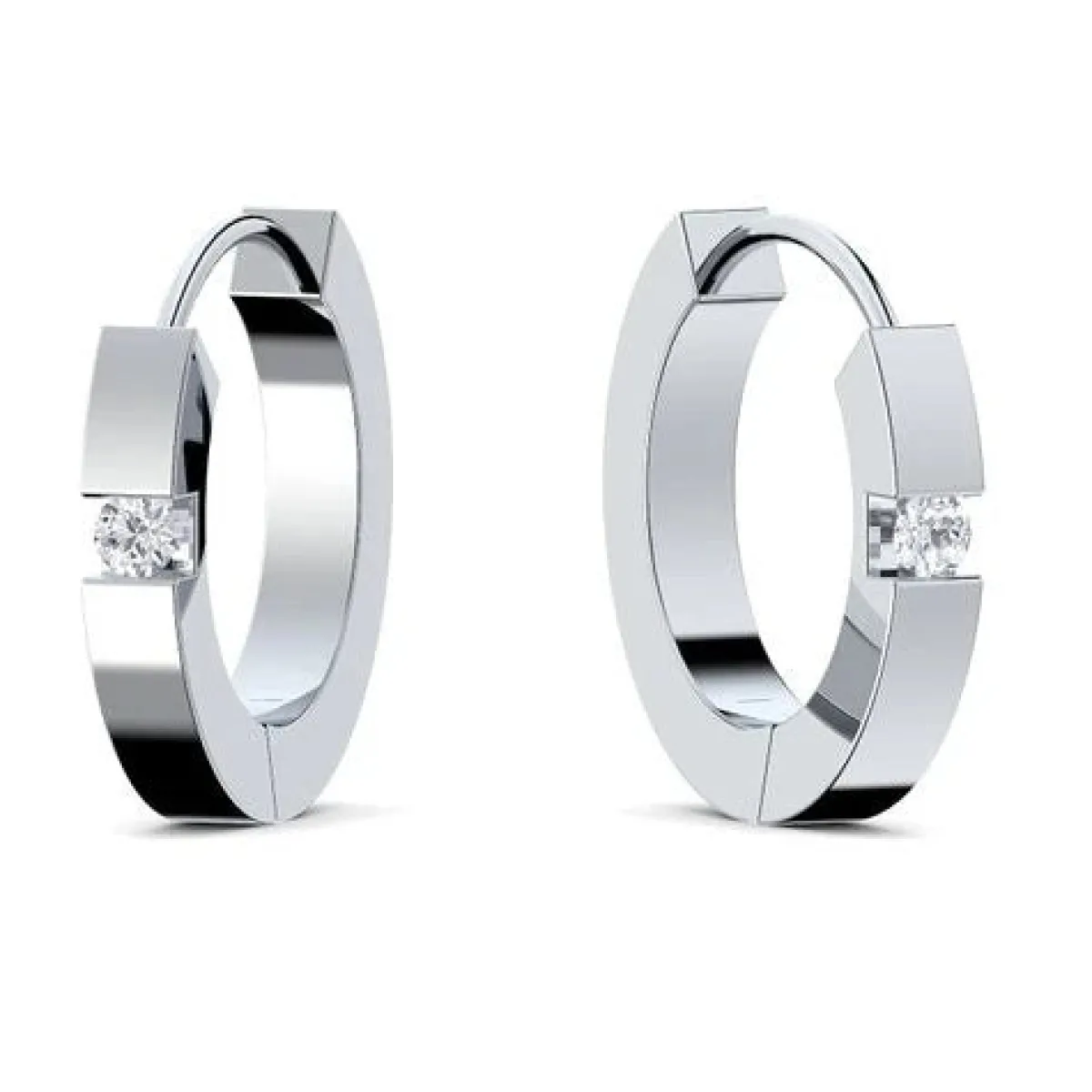 Schmuckladen AMOONIC Creolen "Twinkle" kleine Kreolen zum aufklappen mit 2 Zirkonia^ Creolen|Schmuck