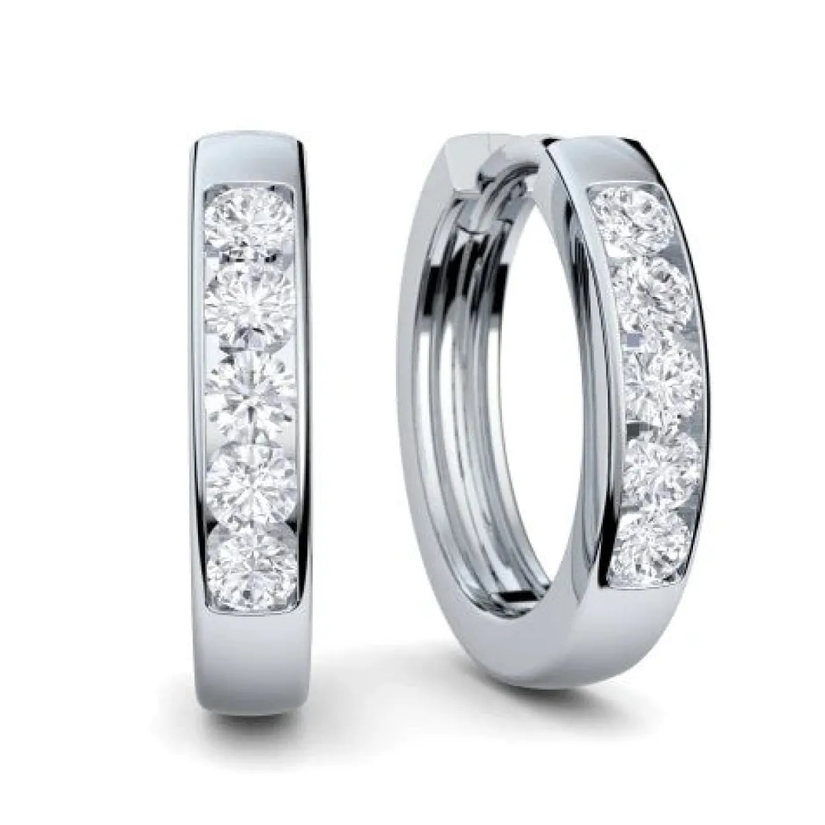 Schmuckladen AMOONIC Creolen "Vision" klein Kreolen zum aufklappen mit 10 Zirkonia^ Creolen|Schmuck