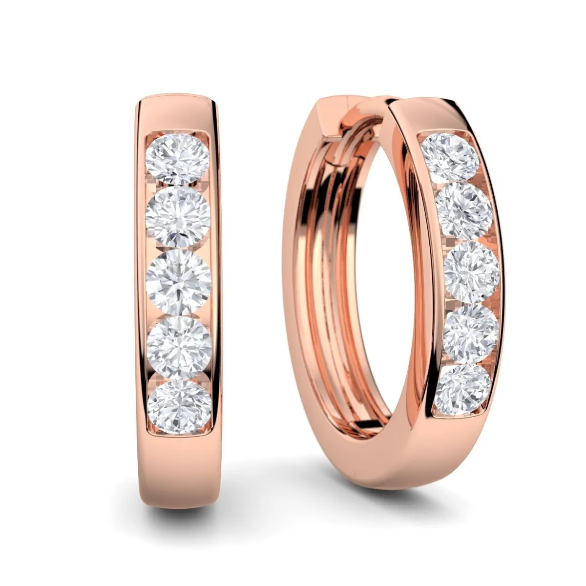 Schmuckladen AMOONIC Creolen "Vision" klein Kreolen zum aufklappen mit 10 Zirkonia^ Creolen|Schmuck