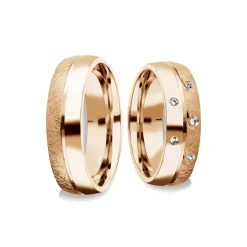 Schmuckladen AMOONIC Eheringe "Lovestory" Paarringe (Ring-Set) mit 5 Zirkonia Stein^ Hochzeit|Eheringe