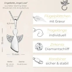 Schmuckladen AMOONIC Engel Kette "Angel Love" Schutzengel - Talisman - Kinder-Schmu^ Schmuck