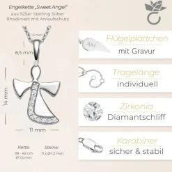 Schmuckladen AMOONIC Engel Kette "Sweet Angel" Schutzengel - Talisman - Kinder-Schm^ Schmuck