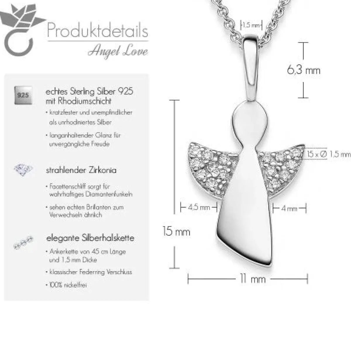 Schmuckladen AMOONIC Engel-Set "Angels Love" Schutzengel - Talisman - Kinder-Schmuc^ Schmuck