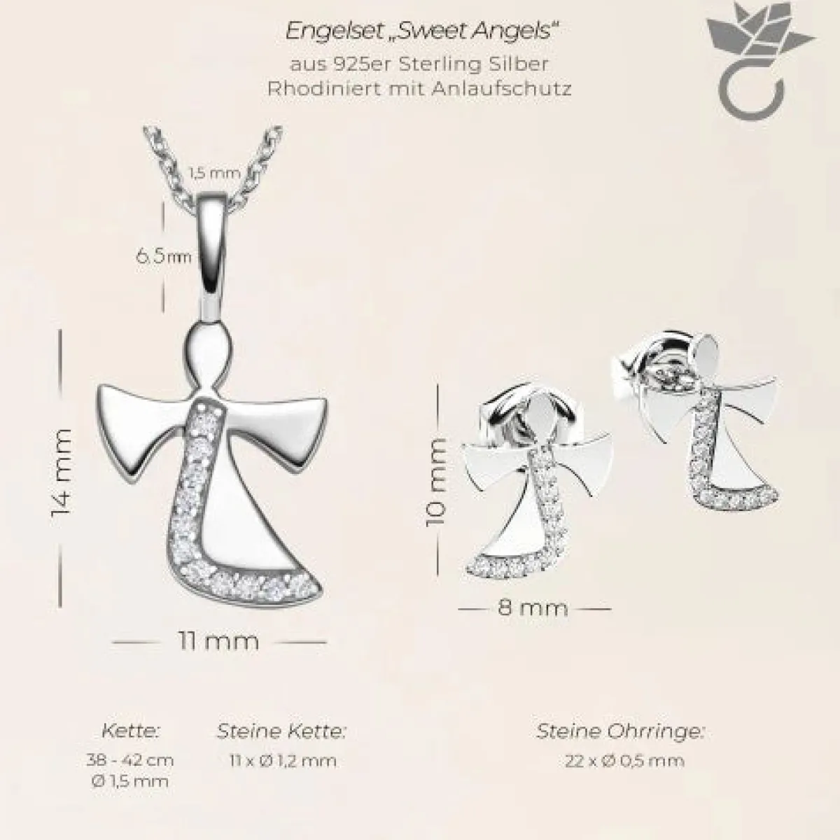 Schmuckladen AMOONIC Engel-Set "Sweet Angels" Schutzengel - Talisman - Kinder-Schmu^ Schmuck