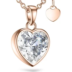 Schmuckladen AMOONIC Herzkette "Affection" Herzanhänger mit Herz-Zirkonia (individu^ Herzketten|Schmuck