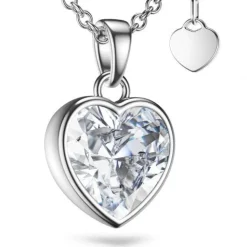 Schmuckladen AMOONIC Herzkette "Affection" Herzanhänger mit Herz-Zirkonia (individu^ Herzketten|Schmuck