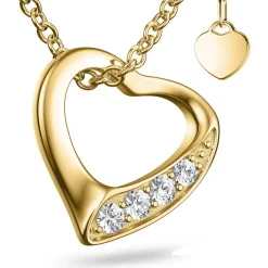 Schmuckladen AMOONIC Herzkette "Heartbeat" Herzanhänger mit Zirkonia (individuell a^ Herzketten|Schmuck