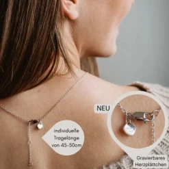 Schmuckladen AMOONIC Herzkette "Little Secret" Herzanhänger mit Herz-Zirkonia (indi^ Herzketten|Schmuck