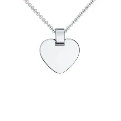 Schmuckladen AMOONIC Herzkette "Lovely" Silber 925 Kette mit Herz-Gravurplatte - An^ Herzketten|Schmuck