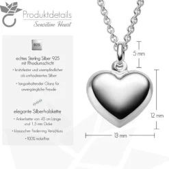 Schmuckladen AMOONIC Herzkette "Sensitive Heart" Herzanhänger - individuell gravier^ Herzketten|Herzketten Mit Gravur