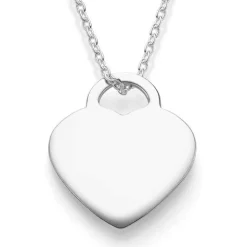 Schmuckladen AMOONIC Herzkette "True Words" Kette mit Herz-Gravurplatte - Anhänger^ Herzketten|Herzketten Mit Gravur