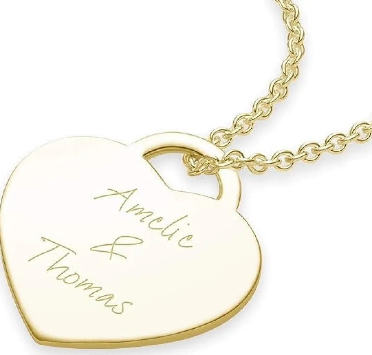 Schmuckladen AMOONIC Herzkette "True Words" Kette mit Herz-Gravurplatte - Anhänger^ Herzketten|Herzketten Mit Gravur