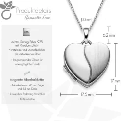 Schmuckladen AMOONIC Herzmedaillon "Romantic Love" Herzanhänger aufklappbar und mit^ Herzketten|Medaillons
