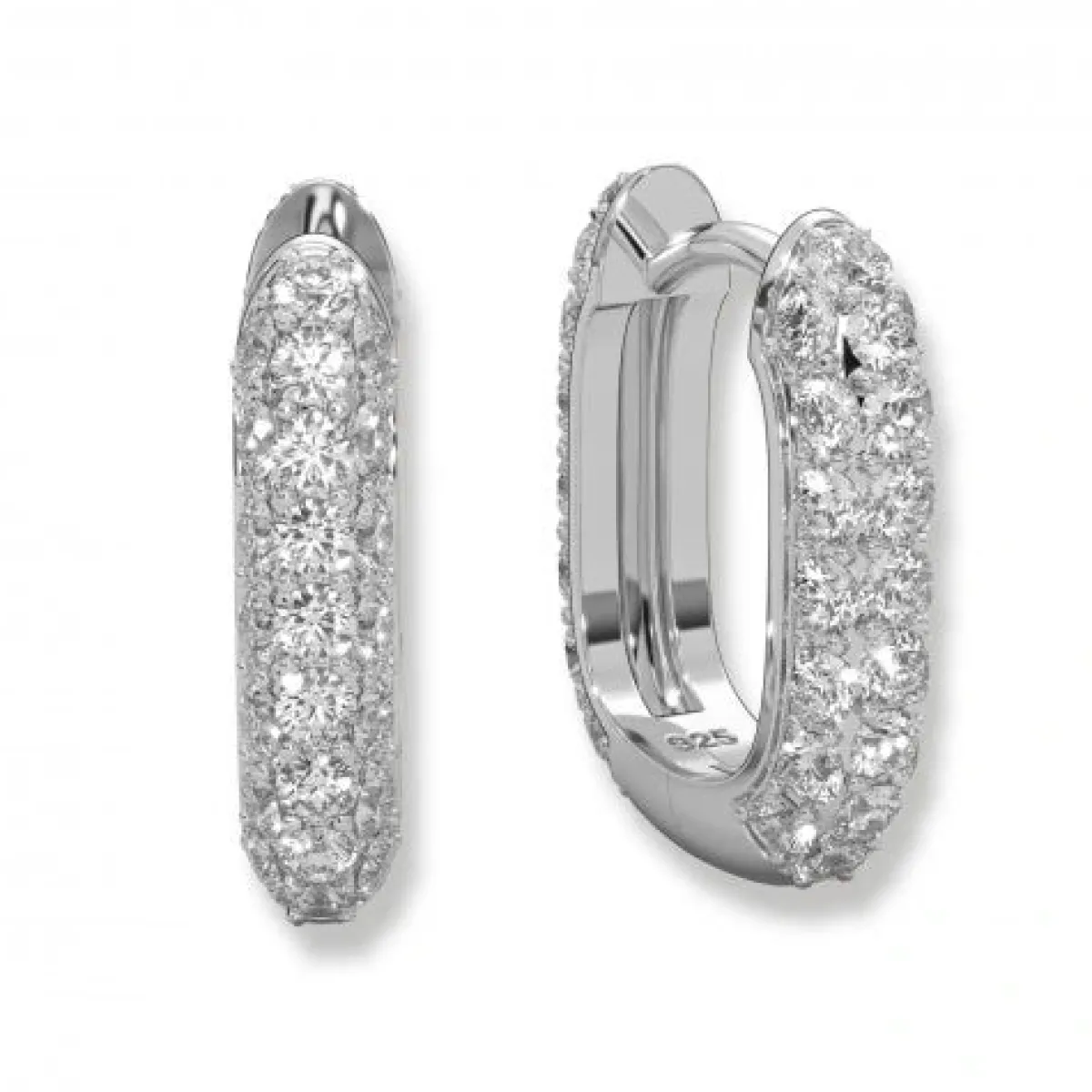 Schmuckladen AMOONIC Huggie Creolen "Eternity" rechteckige Kreolen zum aufklappen m^ Creolen|Schmuck