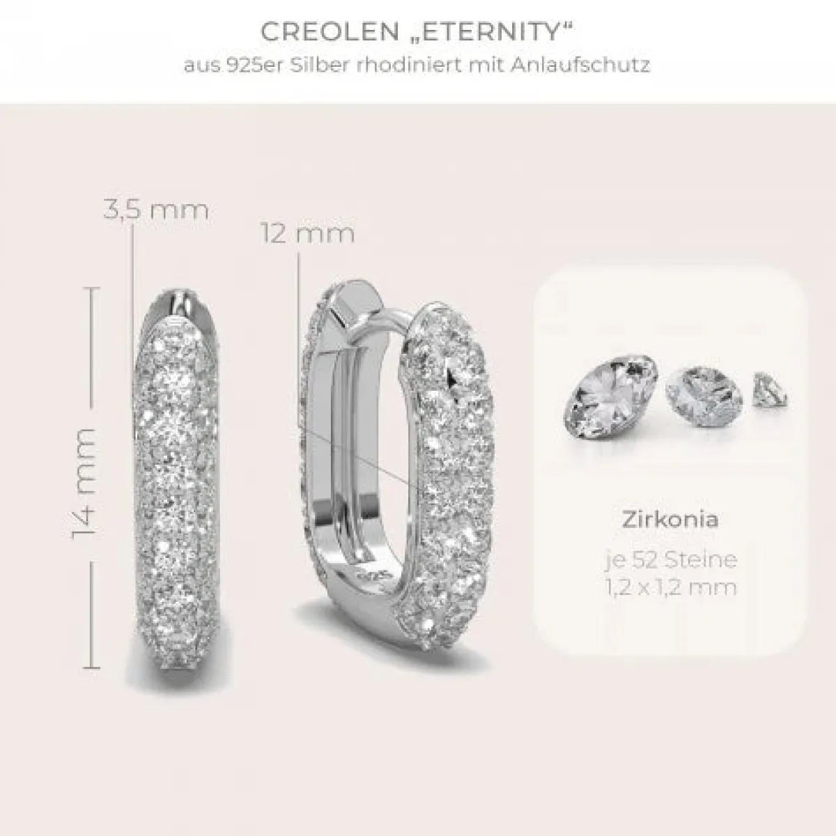 Schmuckladen AMOONIC Huggie Creolen "Eternity" rechteckige Kreolen zum aufklappen m^ Creolen|Schmuck