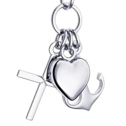 Schmuckladen AMOONIC Kette "Glaube-Liebe-Hoffnung" Herz-Kreuz-Anker-Anhänger^ Konfirmation|Schmuck