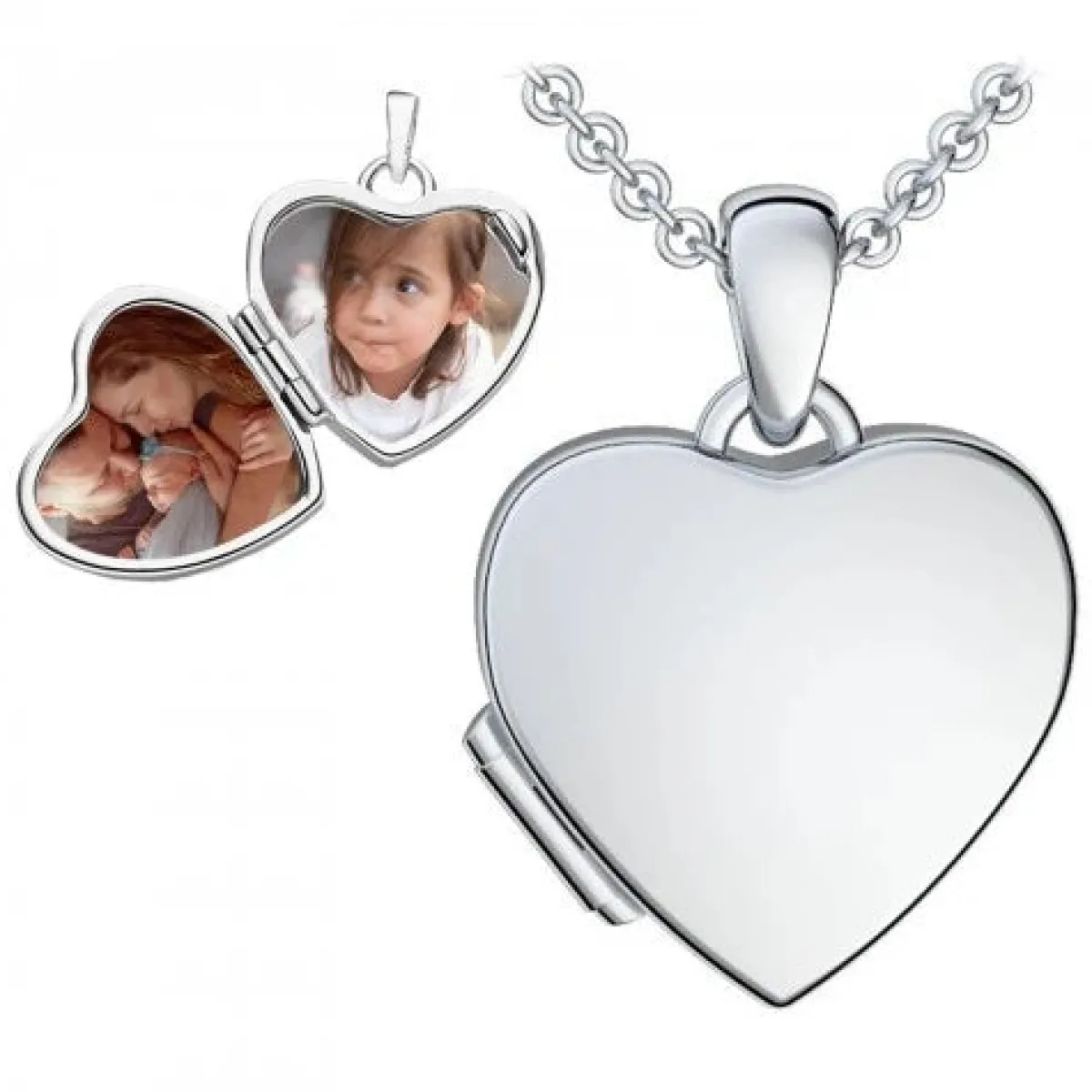 Schmuckladen AMOONIC Kindermedaillon "Little Love" 925er Silber vergoldet Herzanhän^ Medaillons|Herzketten