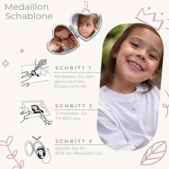 Schmuckladen AMOONIC Kindermedaillon "Little Love" 925er Silber vergoldet Herzanhän^ Medaillons|Herzketten