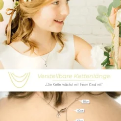 Schmuckladen AMOONIC Kreuz Kette "Belief" Kreuzanhänger mit 3 Zirkonia Steinen - Ki^ Konfirmation|Schmuck