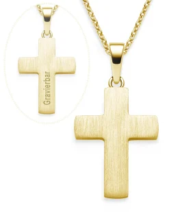 Schmuckladen AMOONIC Kreuz Kette "Faith" schlichter gravierbarer Kreuzanhänger - Ki^ Konfirmation|Schmuck