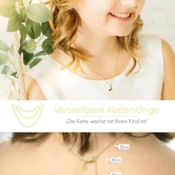 Schmuckladen AMOONIC Kreuz Kette "Hope" Kreuzanhänger in 333 Gelbgold - Kinder-Schm^ Konfirmation|Schmuck