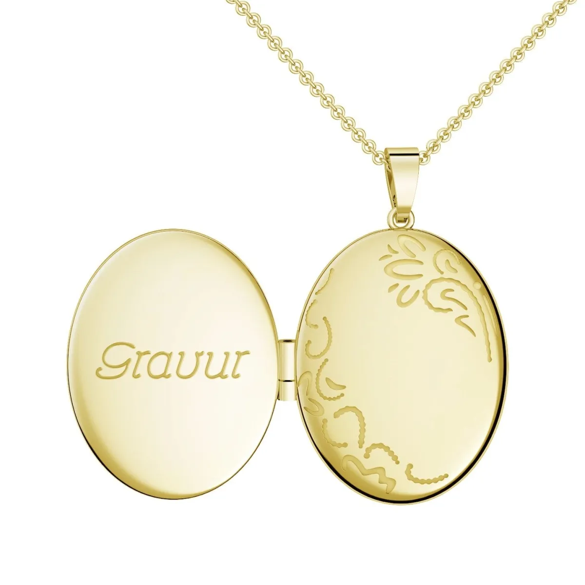 Schmuckladen AMOONIC Medaillon "Bloomy Love" Kette mit Amulett - Anhänger zum Öffne^ Medaillons|Schmuck