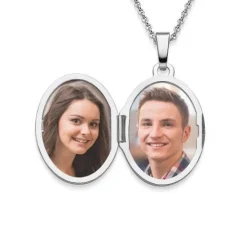 Schmuckladen AMOONIC Medaillon "Oval" Kette mit Amulett - Anhänger zum Öffnen für B^ Medaillons|Schmuck