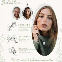 Schmuckladen AMOONIC Medaillon "Oval" Kette mit Amulett - Anhänger zum Öffnen für B^ Medaillons|Schmuck