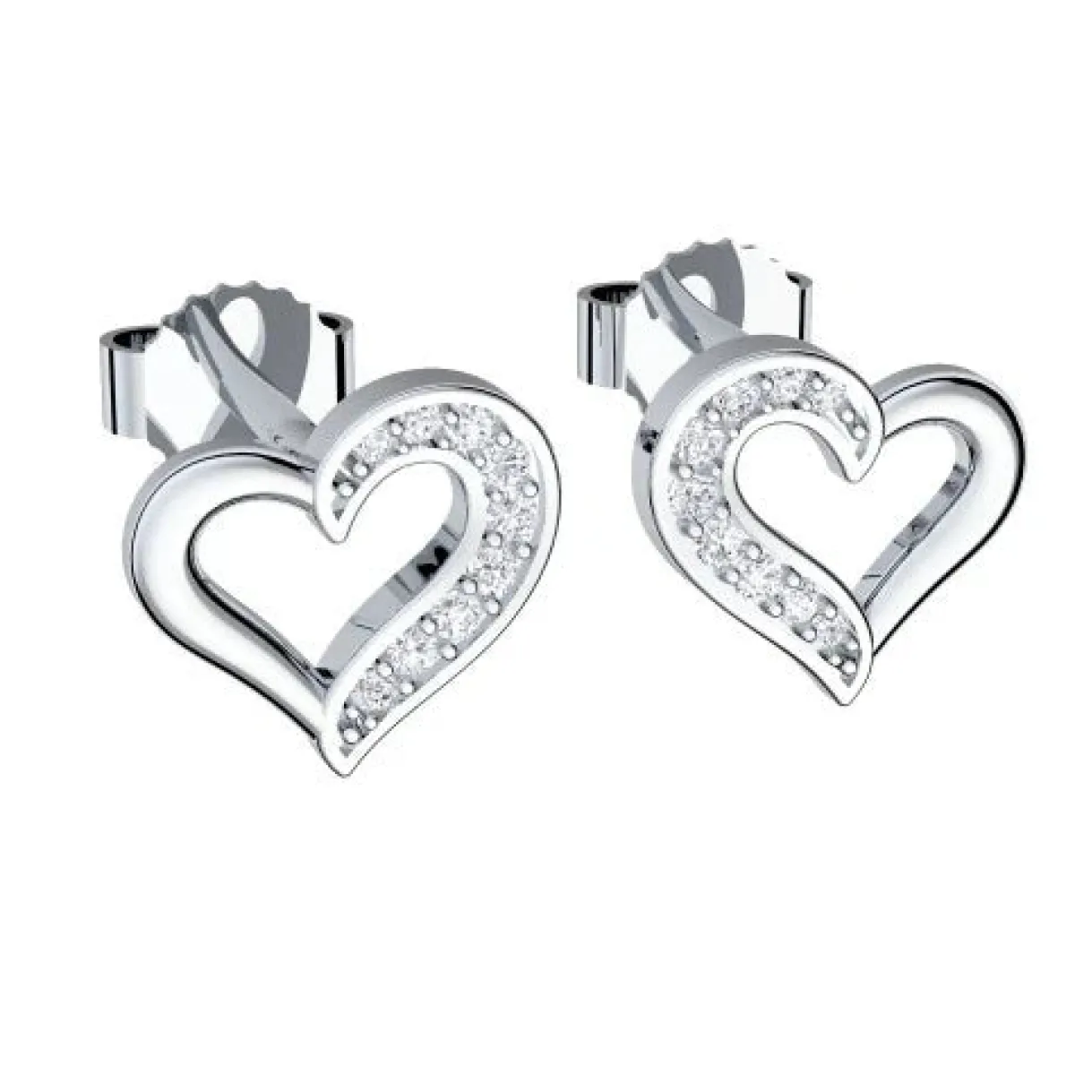 Schmuckladen AMOONIC Ohrstecker "Shiny" Herz Ohrringe mit 18 Zirkonia Steinen^ Ohrstecker|Schmuck