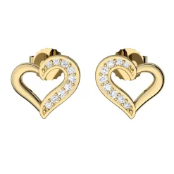 Schmuckladen AMOONIC Ohrstecker "Shiny" Herz Ohrringe mit 18 Zirkonia Steinen^ Ohrstecker|Schmuck