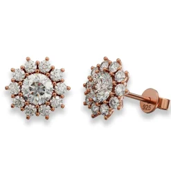 Schmuckladen AMOONIC Ohrstecker "Sparkling Flowers" Blumen Ohrringe mit 22 Zirkonia^ Ohrstecker|Schmuck