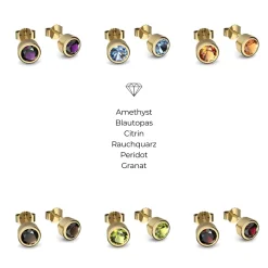Schmuckladen AMOONIC Ohrstecker "Whisper Love" Ohrringe mit 2 Steinen im Facettensc^ Ohrstecker|Schmuck
