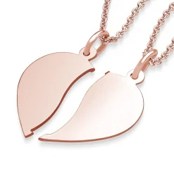 Schmuckladen AMOONIC Partnerkette "Charming Heart" teilbare Herzkette mit zwei Kett^ Herzketten|Partnerketten