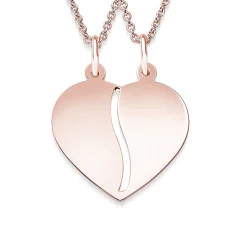 Schmuckladen AMOONIC Partnerkette "Charming Heart" teilbare Herzkette mit zwei Kett^ Herzketten|Partnerketten