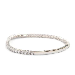 Schmuckladen AMOONIC Tennisarmband "Serena" mit Zirkonia - gravierbares Identarmban^ Armbänder Mit Gravur|Armbänder Mit Gravur