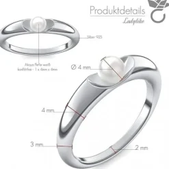 Schmuckladen AMOONIC Verlobungsring "Ladylike" extravaganter Perlenring - Material^ Verlobungsringe|Verlobung