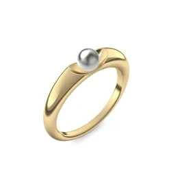 Schmuckladen AMOONIC Verlobungsring "Ladylike" extravaganter Perlenring - Material^ Verlobungsringe|Verlobung