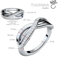 Schmuckladen AMOONIC Verlobungsring "Limitless" funkelnder Ring mit 21 Zirkonia Ste^ Verlobungsringe|Verlobung