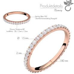 Schmuckladen AMOONIC Verlobungsring "Memory" funkelnder Memoryring mit 38 Zirkonia^ Verlobungsringe|Verlobung