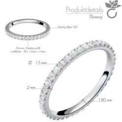 Schmuckladen AMOONIC Verlobungsring "Memory" funkelnder Memoryring mit 38 Zirkonia^ Verlobungsringe|Verlobung