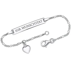 Schmuckladen Armband 925 Silber mit Herzanhänger und Gravur^ Herzarmbänder|Armbänder Mit Gravur