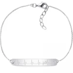 Schmuckladen Armband Herzschlag "Faith" - 925 Sterlingsilber^ Armbänder Mit Gravur|Armbänder Mit Gravur
