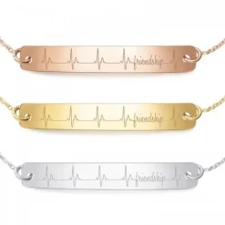 Schmuckladen Armband Herzschlag "Friendship" - 925 Sterlingsilber^ Armbänder Mit Gravur|Armbänder Mit Gravur
