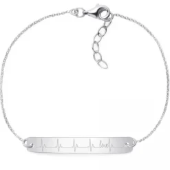 Schmuckladen Armband Herzschlag "Love" - 925 Sterlingsilber^ Valentinstag|Armbänder Mit Gravur