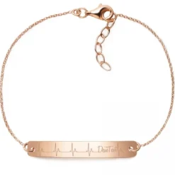 Schmuckladen Armband Herzschlag "Mit Deinem Text" - 925 Sterlingsilber^ Valentinstag|Armbänder Mit Gravur