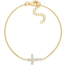 Schmuckladen Armband Kreuz mit Zirkonia - 925 Sterlingsilber^ Konfirmation|Schmuck