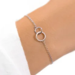 Schmuckladen Armband mit 2 Kreisen - Double Circle - 925 Sterlingsilber^ Schmuck